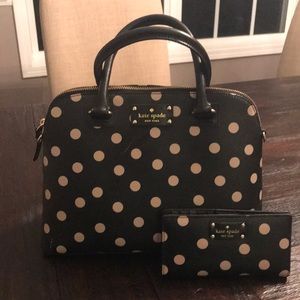 Kate Spade Polka Dot Tote and Matching Wallet